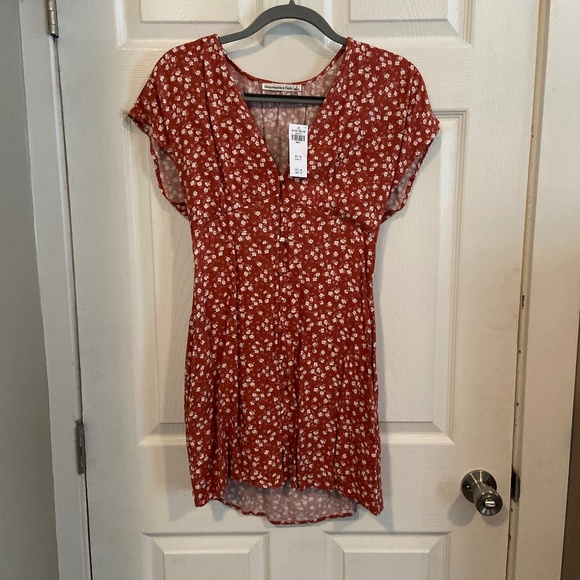 Abercrombie mauve floral swing dress - Picture 1 of 3